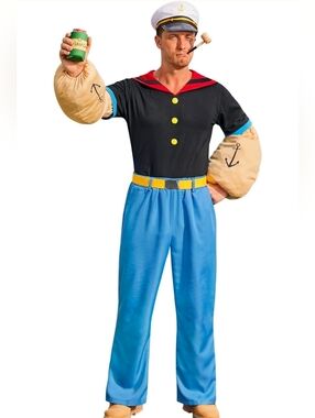 Men's 7 Pcs Deluxe Popeye Costume